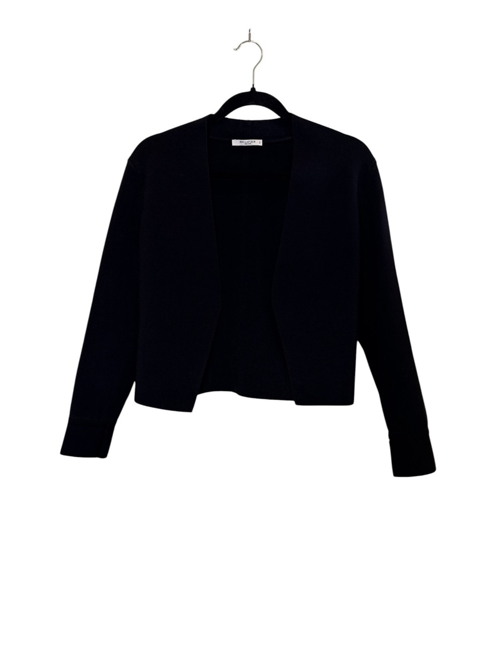 M.M.Lafleur Womenβs Black Thick Ribbed Crop Knit Dressy Cardigan Sz S